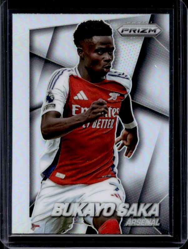Bukayo Saka 2024 Prizm Premier League #25 Flashback 2014 - Silver RAW