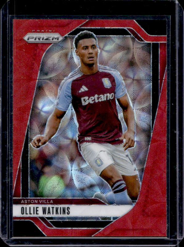 Ollie Watkins 2024 Prizm Premier League #64 Choice Red /30 RAW