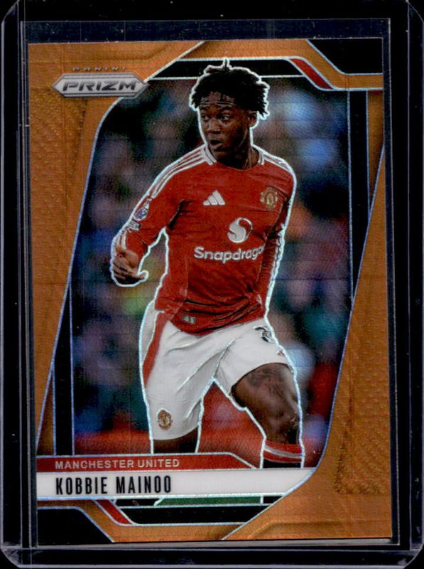 Kobbie Mainoo 2024 Prizm Premier League #124 Orange Hyper RAW