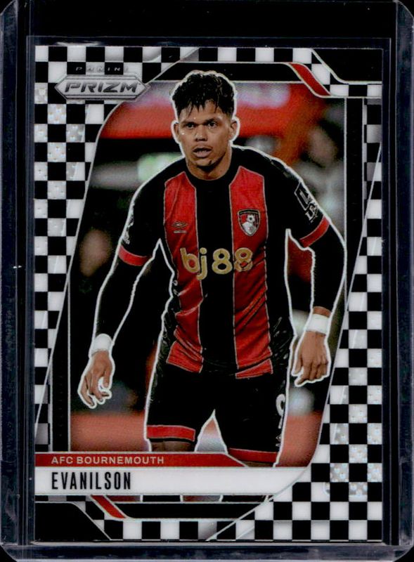 Evanilson 2024 Prizm Premier League #188 Black & White Checker RAW