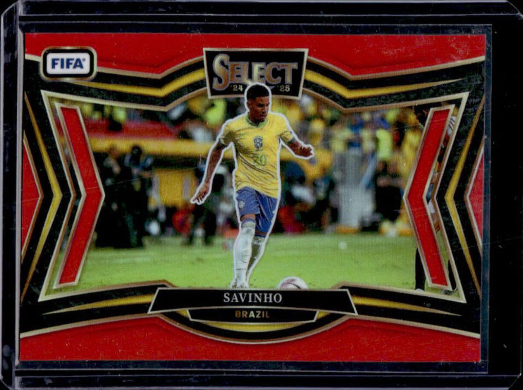 Savinho 2024 Select FIFA #229 Field Level Red RAW