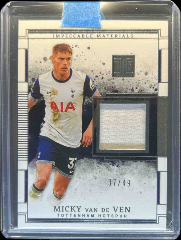 Micky van de Ven 2024 Impeccable Premier League #MA-VDV Impeccable Materials /49 RAW