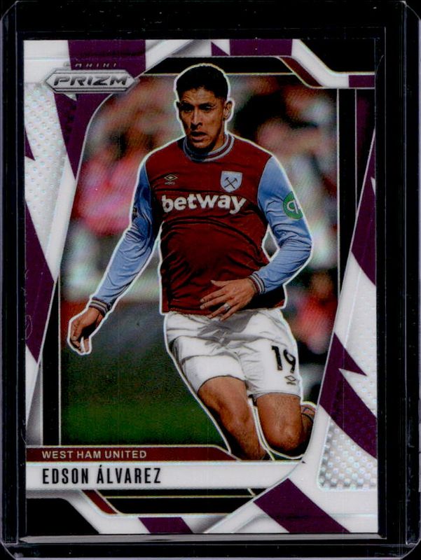 Edson Alvarez 2024 Prizm Premier League #156 Purple & White Stripes /92 RAW