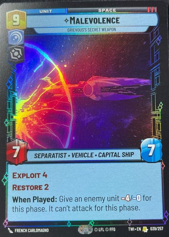 Malevolence 2024 Twilight of the Republic #39 Foil RAW