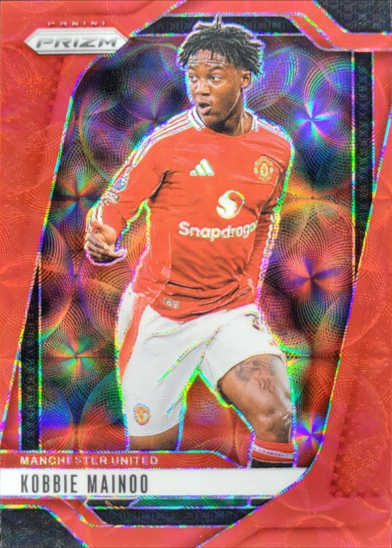 Kobbie Mainoo 2024 Prizm Premier League #124 Choice Red /30 RAW