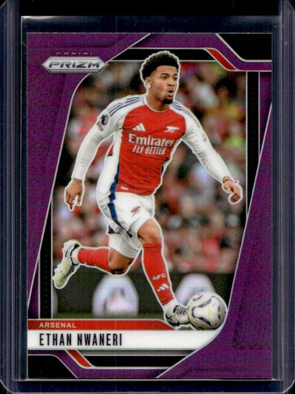 Ethan Nwaneri 2024 Prizm Premier League #31 Purple Rookie RAW