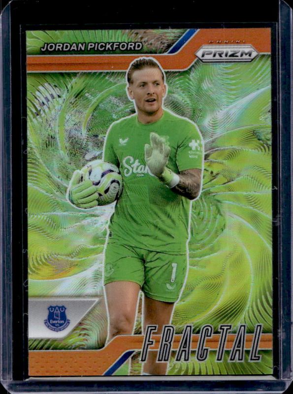 Jordan Pickford 2024 Prizm Premier League #15 Fractal - Orange /25 RAW