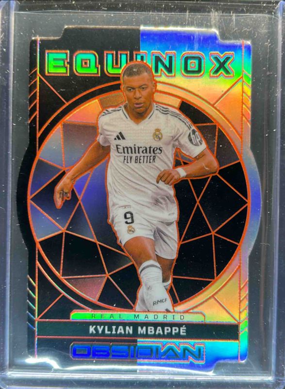 Kylian Mbappe 2024 Obsidian #1 Equinox - Electric Etch Orange /75 RAW