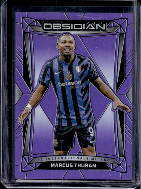 Marcus Thuram 2024 Obsidian #15 Electric Etch Purple Flood /30 RAW