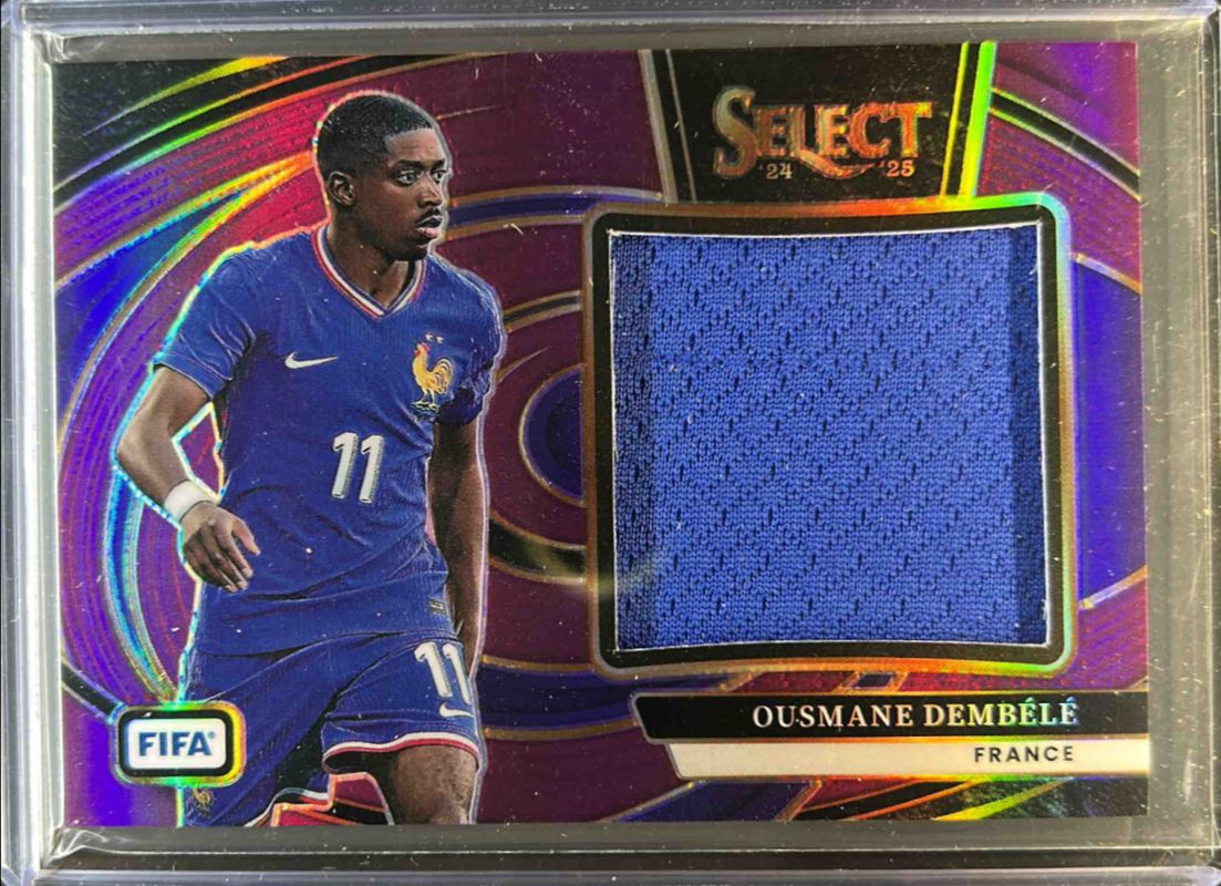 Ousmane Dembele 2024 Select FIFA #JS-OD Jumbo Swatches Purple /49 RAW