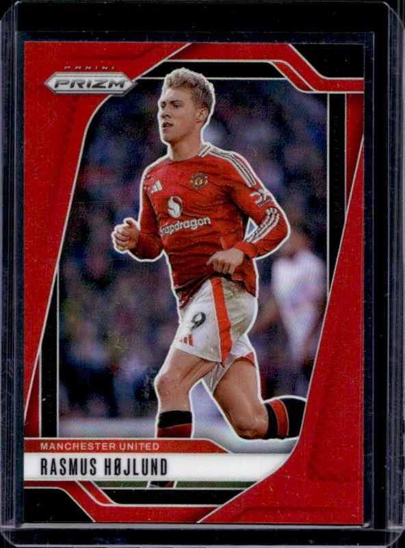 Rasmus Hojlund 2024 Prizm Premier League #135 Red /199 RAW