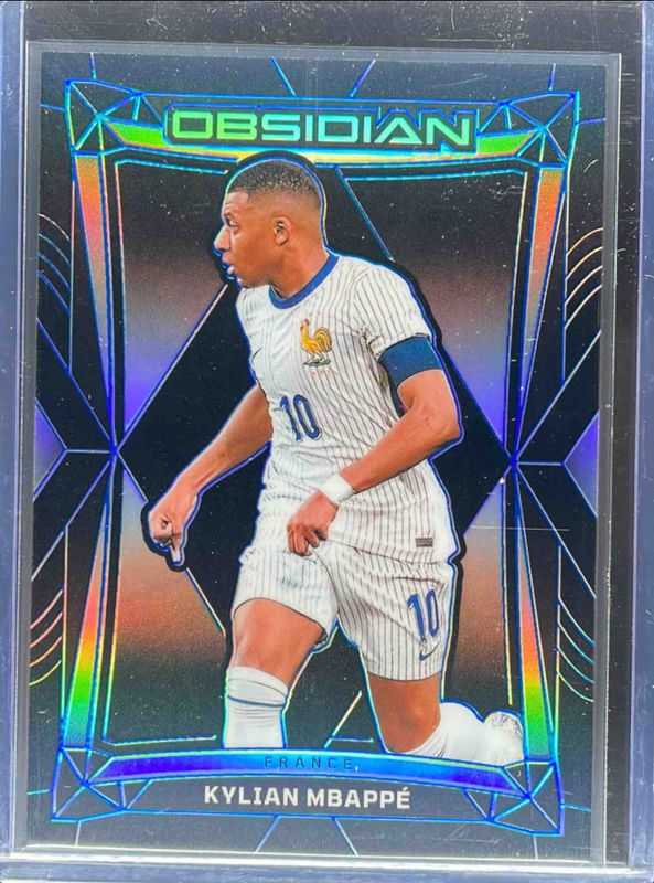 Kylian Mbappe 2024 Obsidian #92 Electric Etch Blue /20 RAW