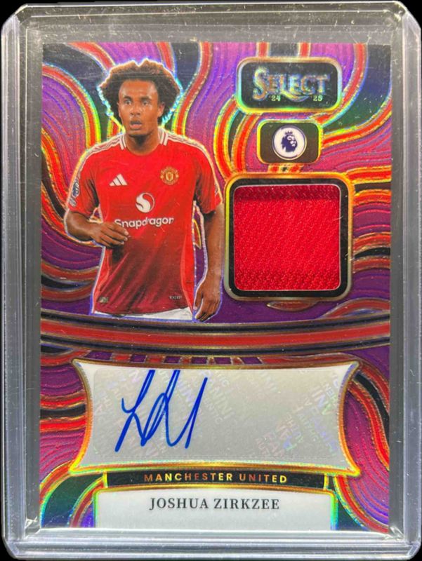 Joshua Zirkzee 2024 Select Premier League #AM-JZ Autographed Memorabilia Purple /199 RAW