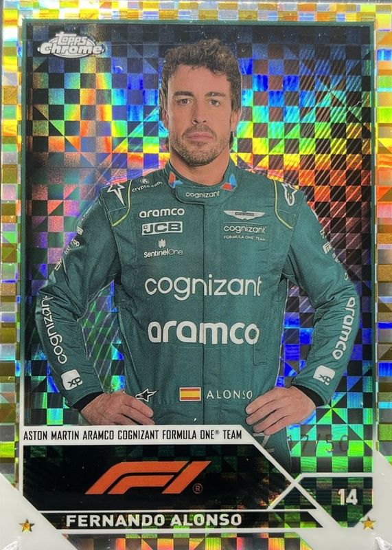 2023 Topps Chrome Formula 1 #32 Gold Checker Flag Refractor /50