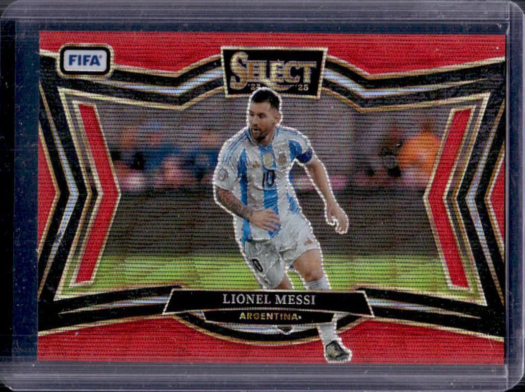 Lionel Messi 2024 Select FIFA #244 Field Level Red Wave /59 RAW