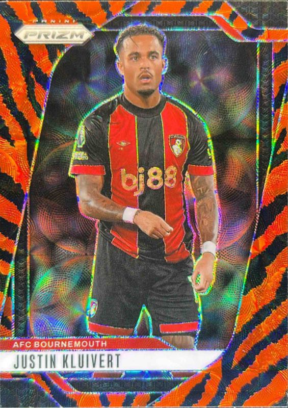 Justin Kluivert 2024 Prizm Premier League #190 Choice Tiger Stripe RAW