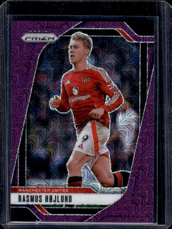 Rasmus Hojlund 2024 Prizm Premier League #135 Purple Mojo /25 RAW