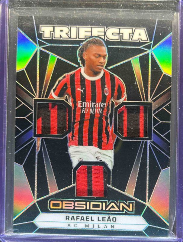 Rafael Leao 2024 Obsidian #TM-RL Trifecta Material /199 RAW