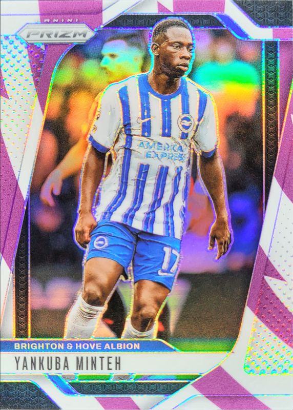 Yankuba Minteh 2024 Prizm Premier League #180 Purple & White Stripes /92 RAW