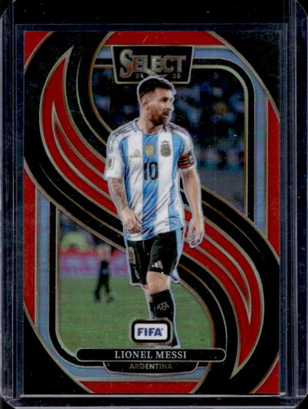 Lionel Messi 2024 Select FIFA #158 Mezzanine Red RAW