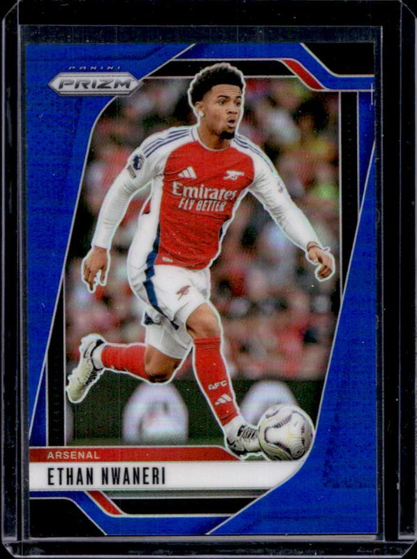 Ethan Nwaneri 2024 Prizm Premier League #31 Blue /299 Rookie RAW