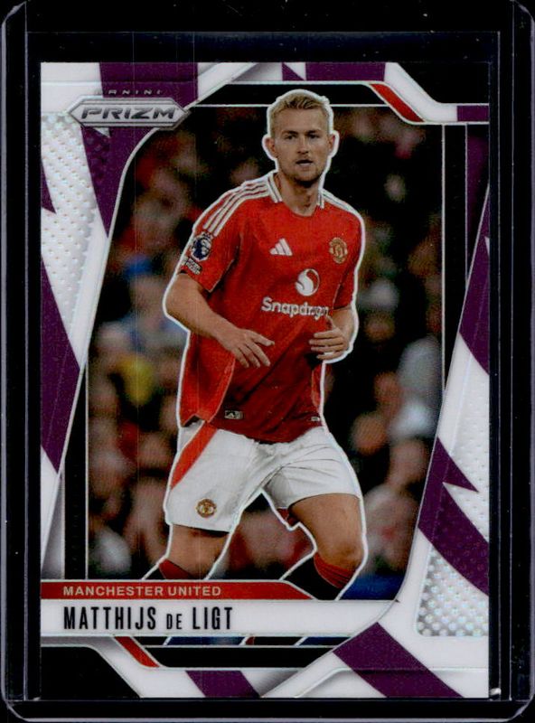 Matthijs de Ligt 2024 Prizm Premier League #125 Purple & White Stripes /92 RAW