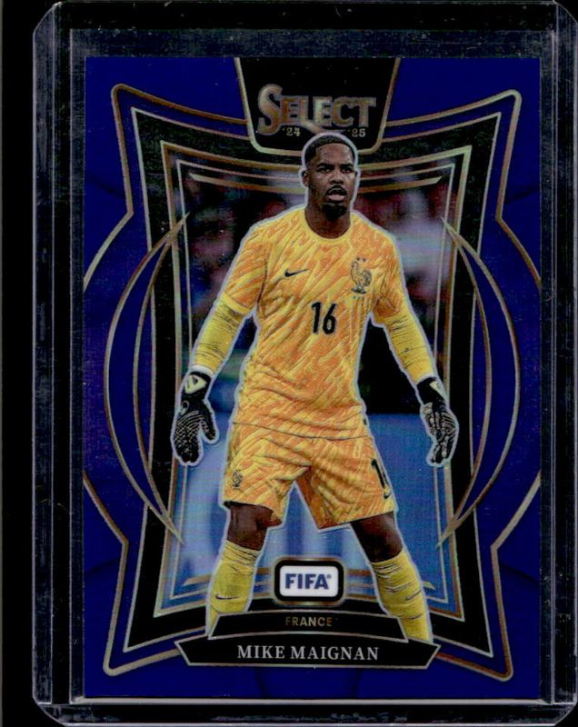 Mike Maignan 2024 Select FIFA #74 Terrace Blue RAW