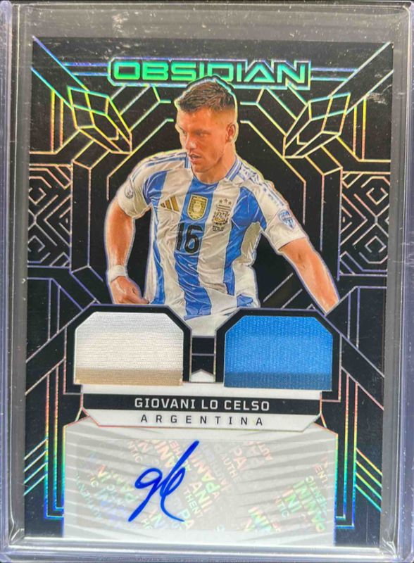 Giovani Lo Celso 2024 Obsidian #DJ-GLC Dual Jersey Ink /199 RAW
