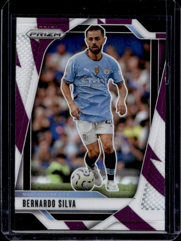 Bernardo Silva 2024 Prizm Premier League #12 Purple & White Stripes /92 RAW