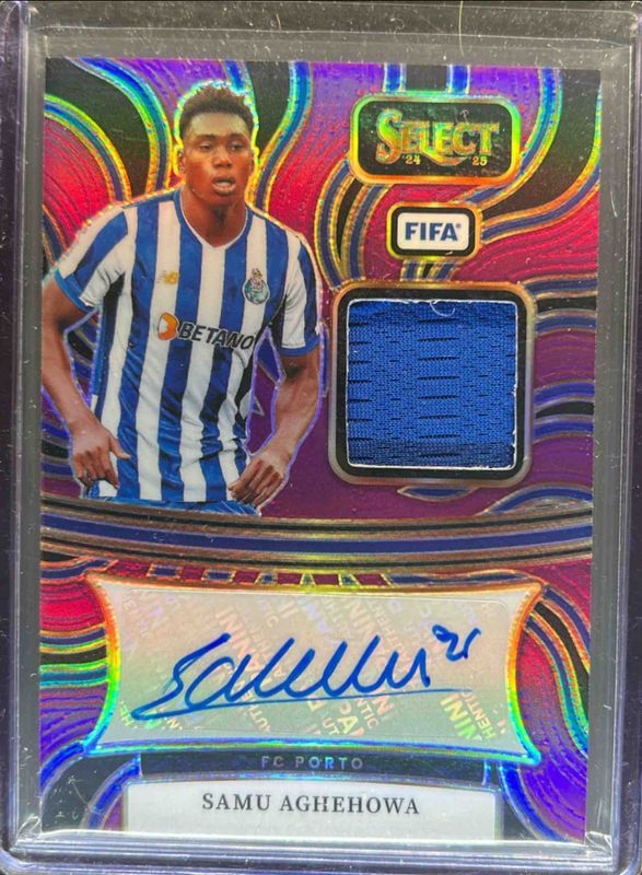 Samu Aghehowa 2024 Select FIFA #AM-SA Autographed Memorabilia Purple /49 RAW