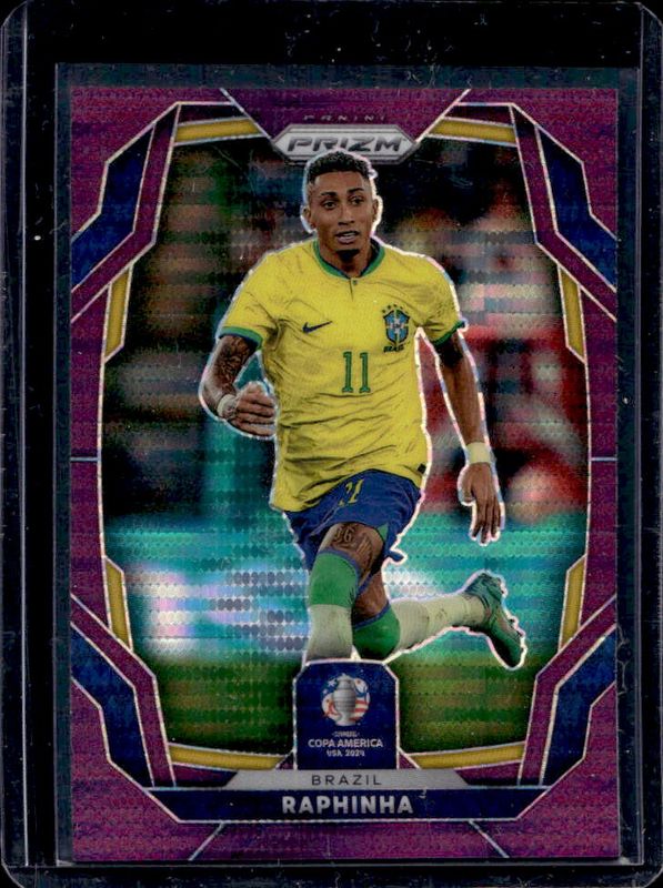 Raphinha 2024 Prizm Copa America #26 Purple Pulsar /49 RAW