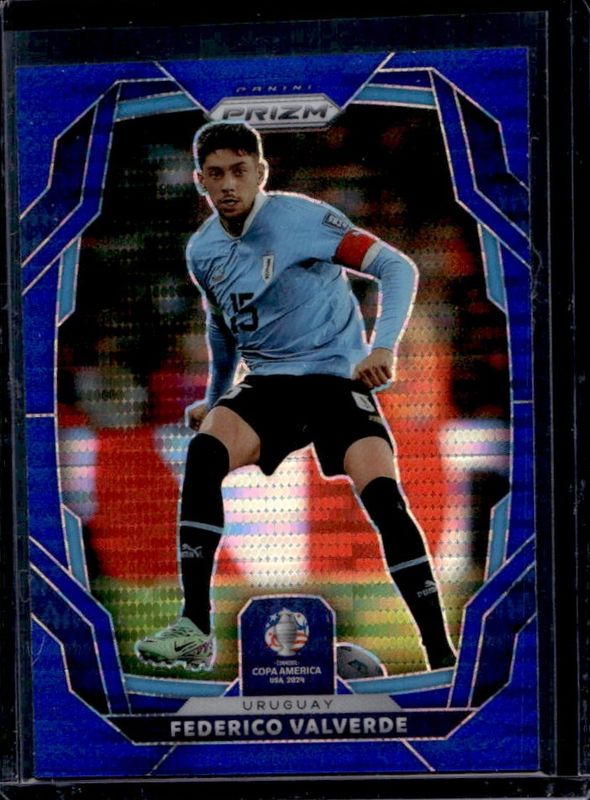 Federico Valverde 2024 Prizm Copa America #97 Blue Pulsar /75 RAW