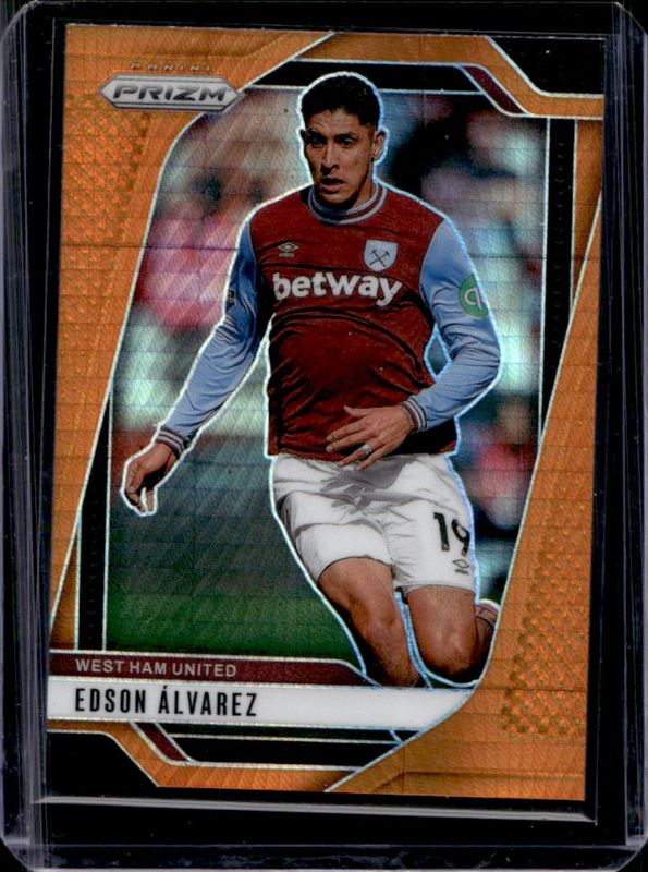 Edson Alvarez 2024 Prizm Premier League #156 Orange Hyper RAW