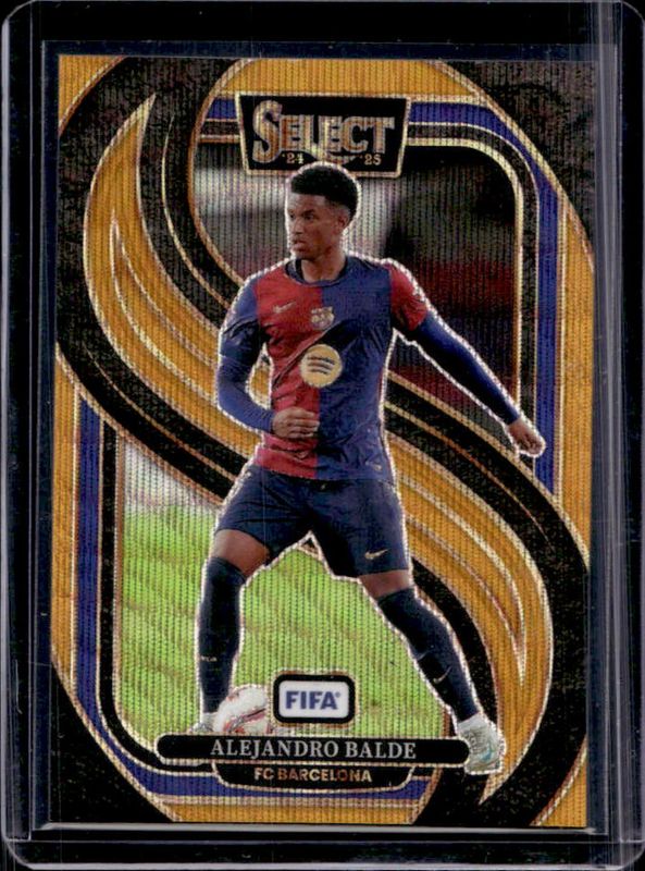 Alejandro Balde 2024 Select FIFA #106 Mezzanine Gold Wave /10 RAW