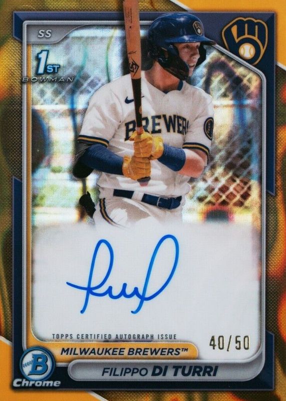 2024 Bowman #CPA-FDI Chrome Prospect Auto - Gold Lava Refractor /50 (1st)