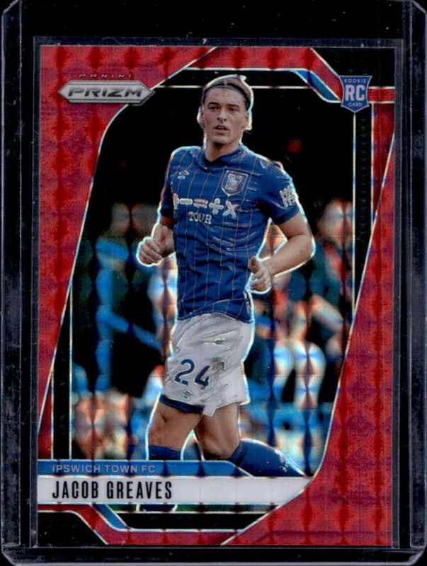 Jacob Greaves 2024 Prizm Premier League #280 Red Mosaic RAW