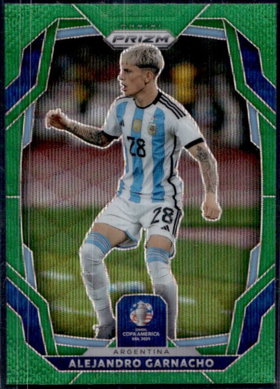Alejandro Garnacho 2024 Prizm Copa America #15 Green Wave RAW