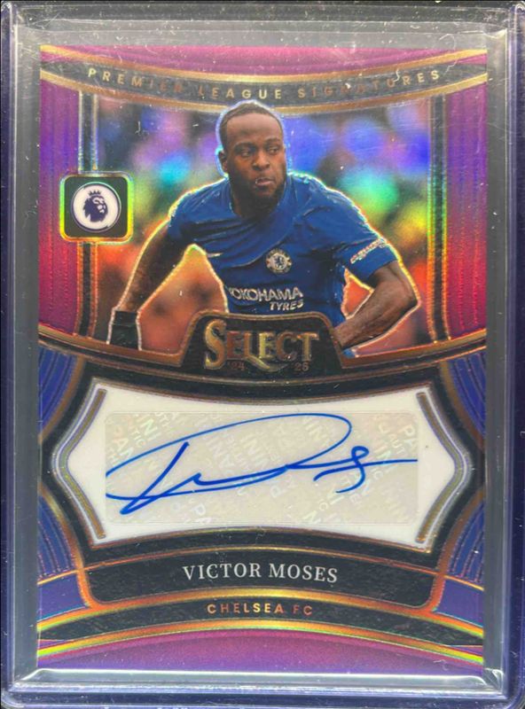 Victor Moses 2024 Select Premier League #S-VM Signatures Purple /199 RAW