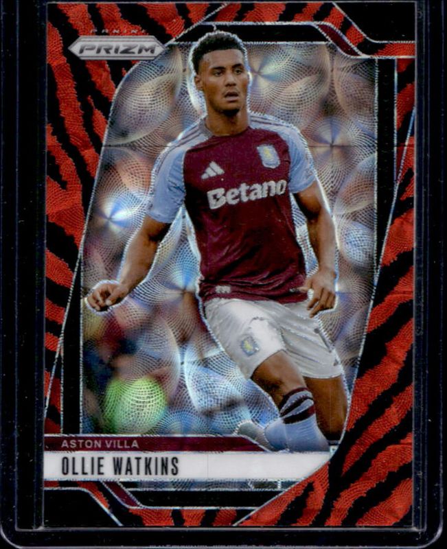 Ollie Watkins 2024 Prizm Premier League #64 Choice Tiger Stripe RAW