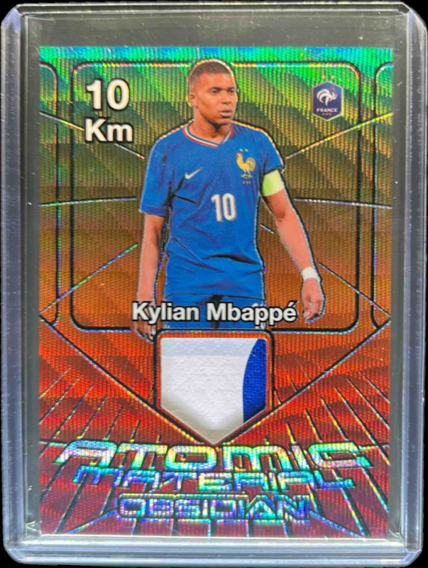 Kylian Mbappe 2024 Obsidian #AM-KM Atomic Material - Electric Etch Taiga /25 RAW