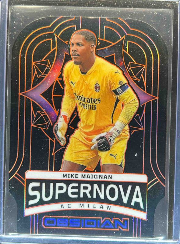 Mike Maignan 2024 Obsidian #4 Supernova - Electric Etch Orange /75 RAW