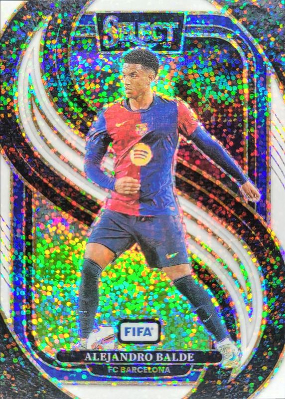 Alejandro Balde 2024 Select FIFA #106 Mezzanine White Sparkle RAW