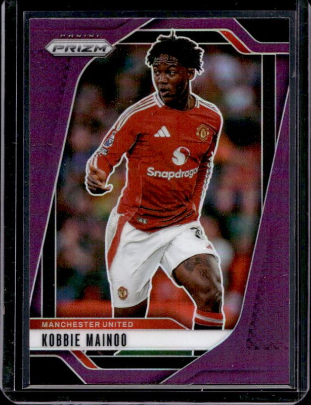 Kobbie Mainoo 2024 Prizm Premier League #124 Purple RAW