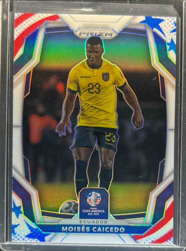 Moises Caicedo 2024 Prizm Copa America #65 Stars & Stripes /24 RAW