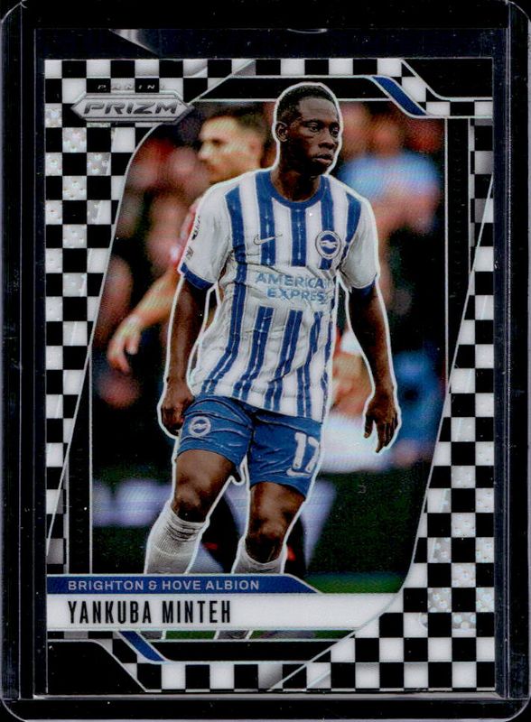 Yankuba Minteh 2024 Prizm Premier League #180 Black & White Checker RAW