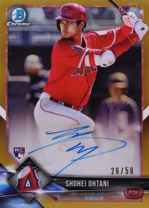 Shohei Ohtani 2018 Bowman Chrome #BCRA-SO Rookie Auto - Gold