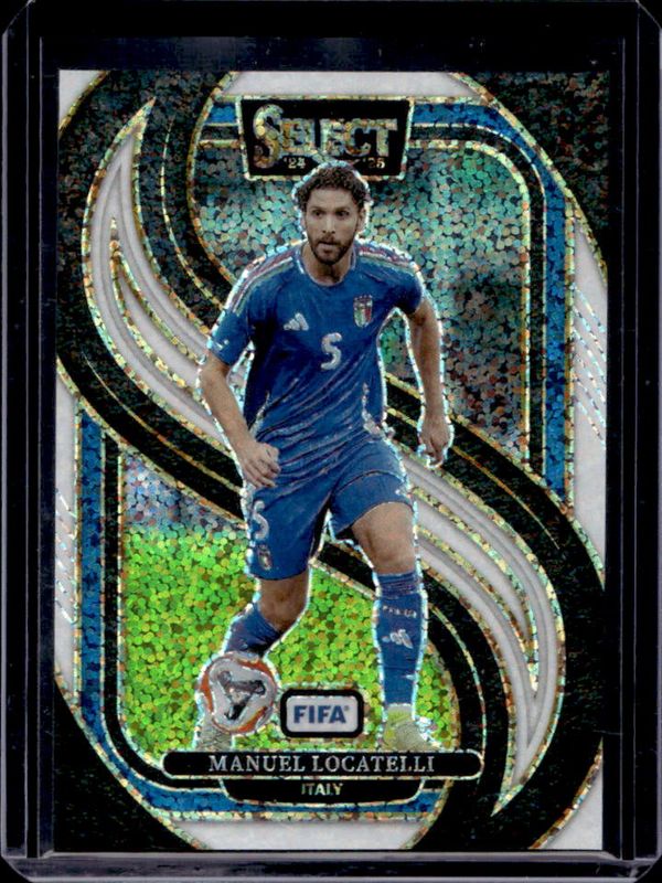 Manuel Locatelli 2024 Select FIFA #186 Mezzanine White Sparkle RAW