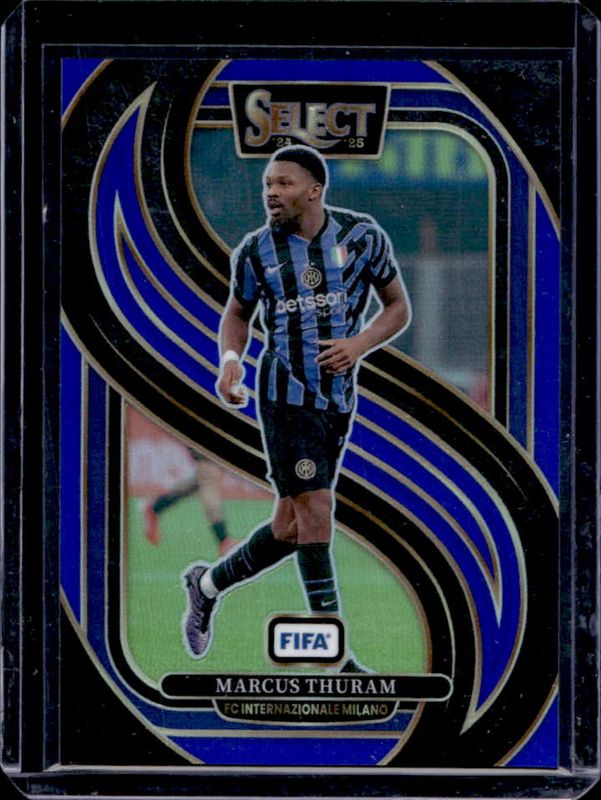 Marcus Thuram 2024 Select FIFA #137 Mezzanine Blue RAW