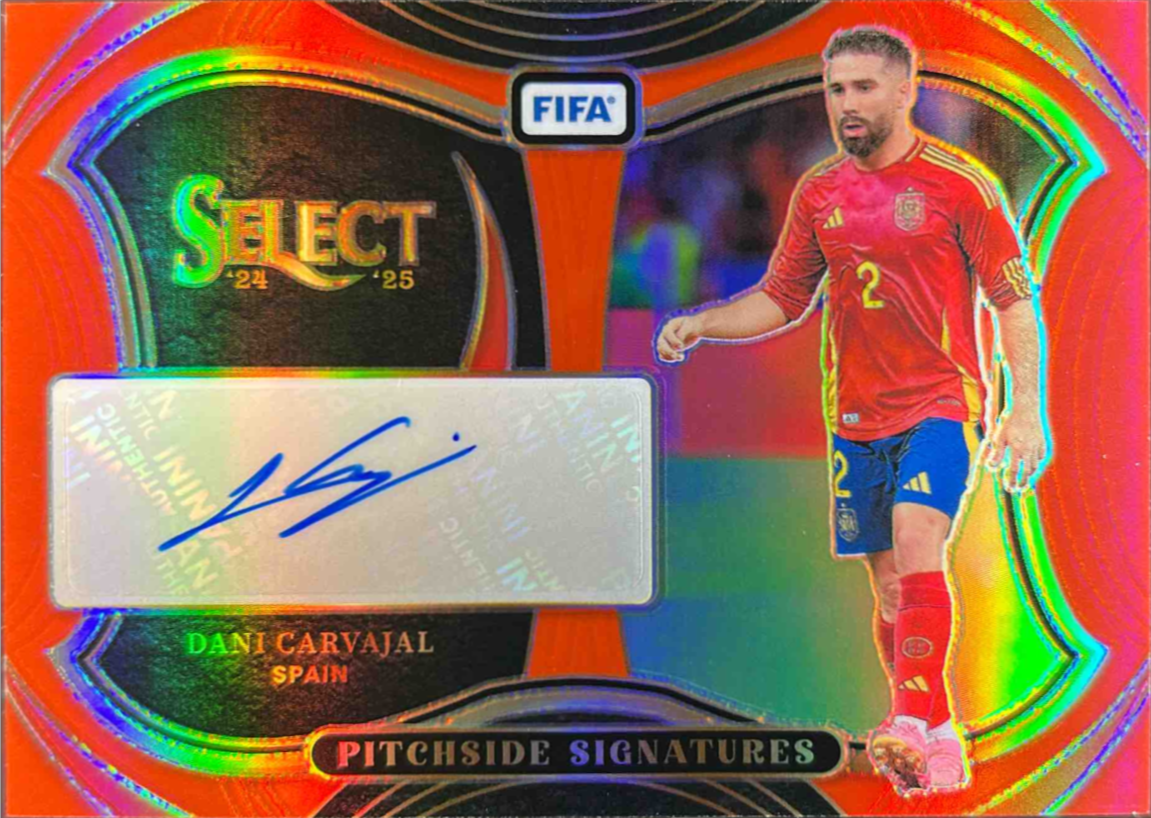 Dani Carvajal 2024 Select FIFA #PS-DC Pitchside Signatures Red