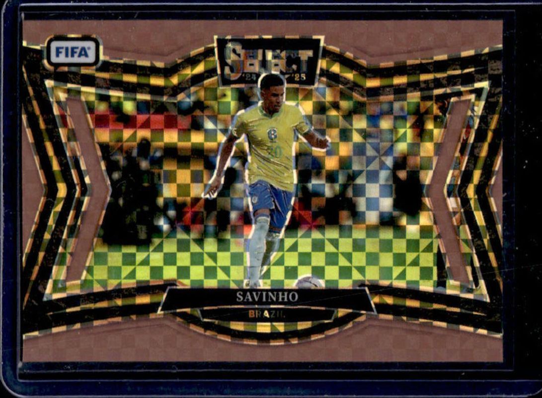 Savinho 2024 Select FIFA #229 Field Level Bronze Checker /75 RAW